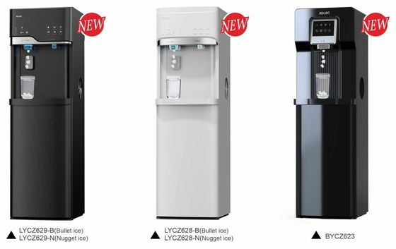Dispensador elétrico de água de pé com funções de frio quente e máquina de fazer gelo